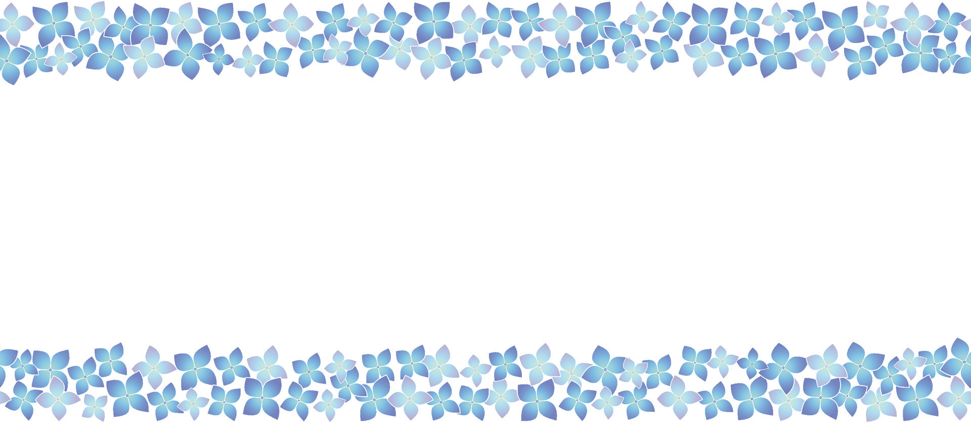 Seamless Blue Hydrangea Frame Vector Illustration Isolated On A White
