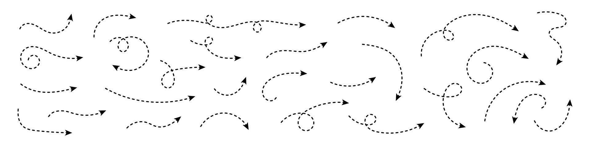 Curved dotted arrow. Zigzag arrow stripes design with dotted lines. vector
