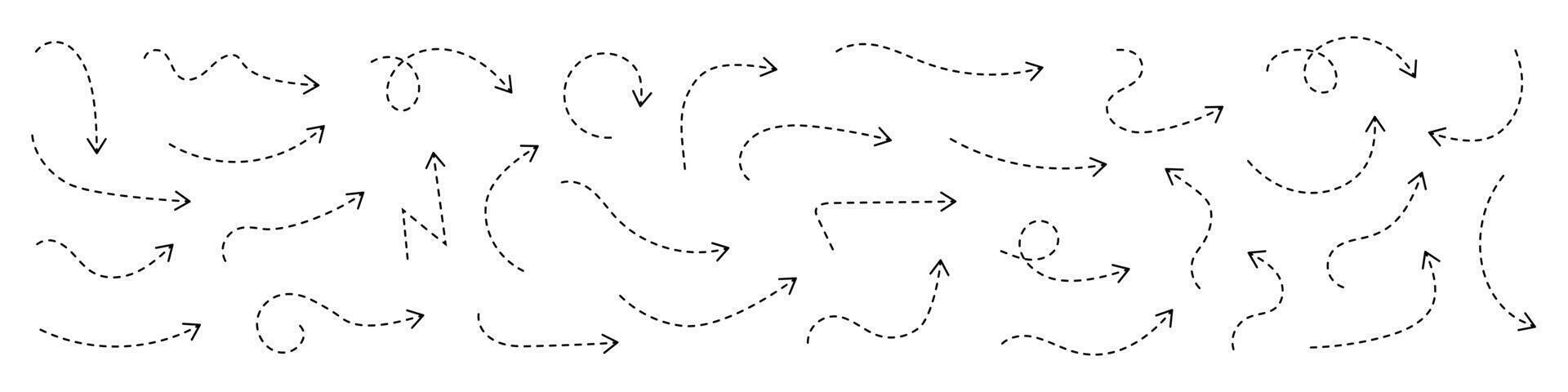 Curved dotted arrow. Zigzag arrow stripes design with dotted lines. vector