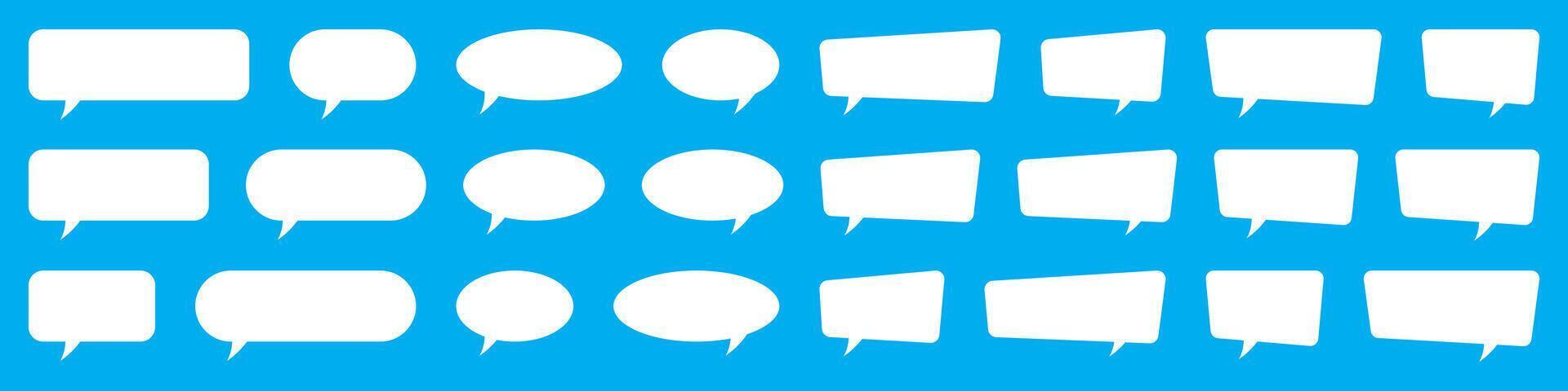 Set of speech bubbles. Speak bubble text, cartoon chatting box, message box. Blank empty white speech bubbles. vector