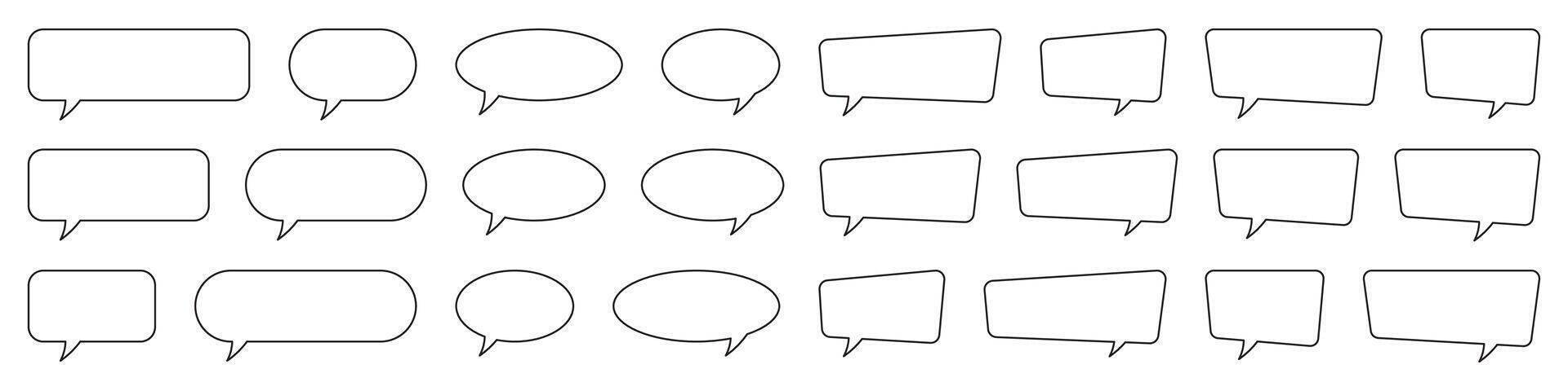 Speech bubble, speech balloon, chat bubble line art vector icon for apps and websites.