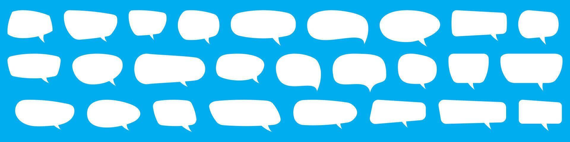 Set of speech bubbles. Speak bubble text, cartoon chatting box, message box. Blank empty white speech bubbles. vector