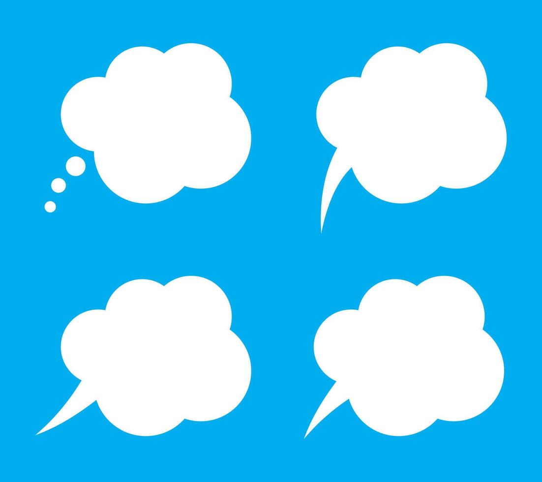 Thought bubble icon, thinking cloud vector icon for apps and websites. Set of speech bubbles. Speak bubble text, cartoon chatting box, message box.