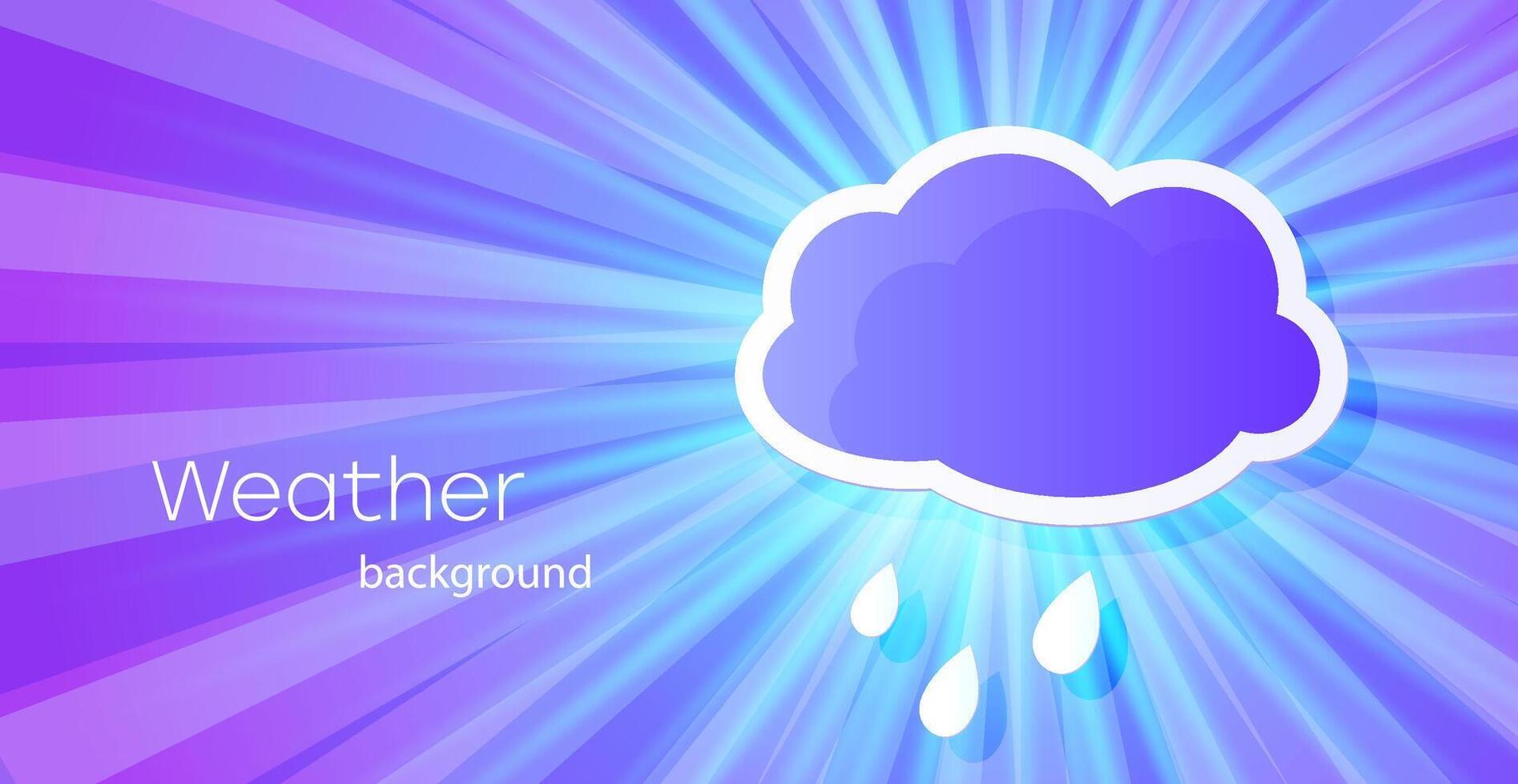 Illustration of cloud and rain on a blue spectral background. vector
