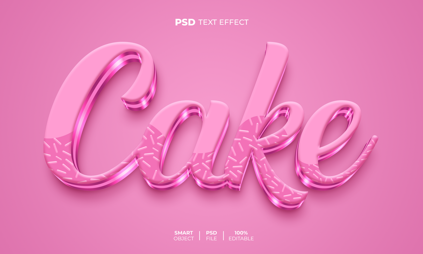 taart 3d bewerkbare tekst effect psd