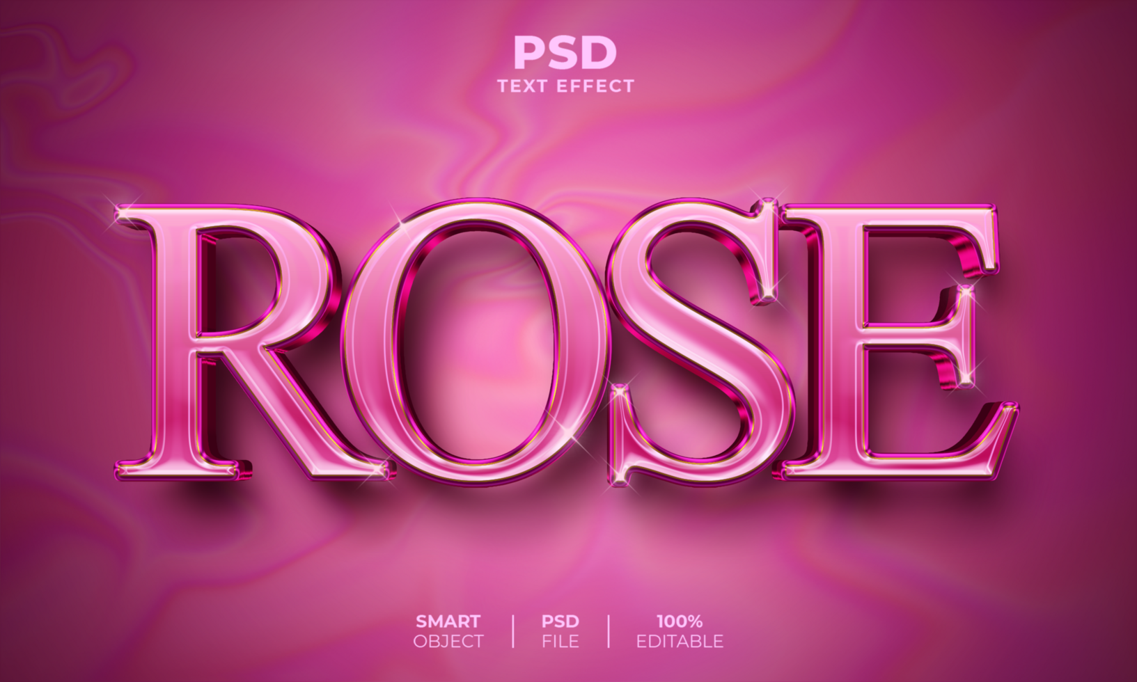 Rose 3D editable text effect psd