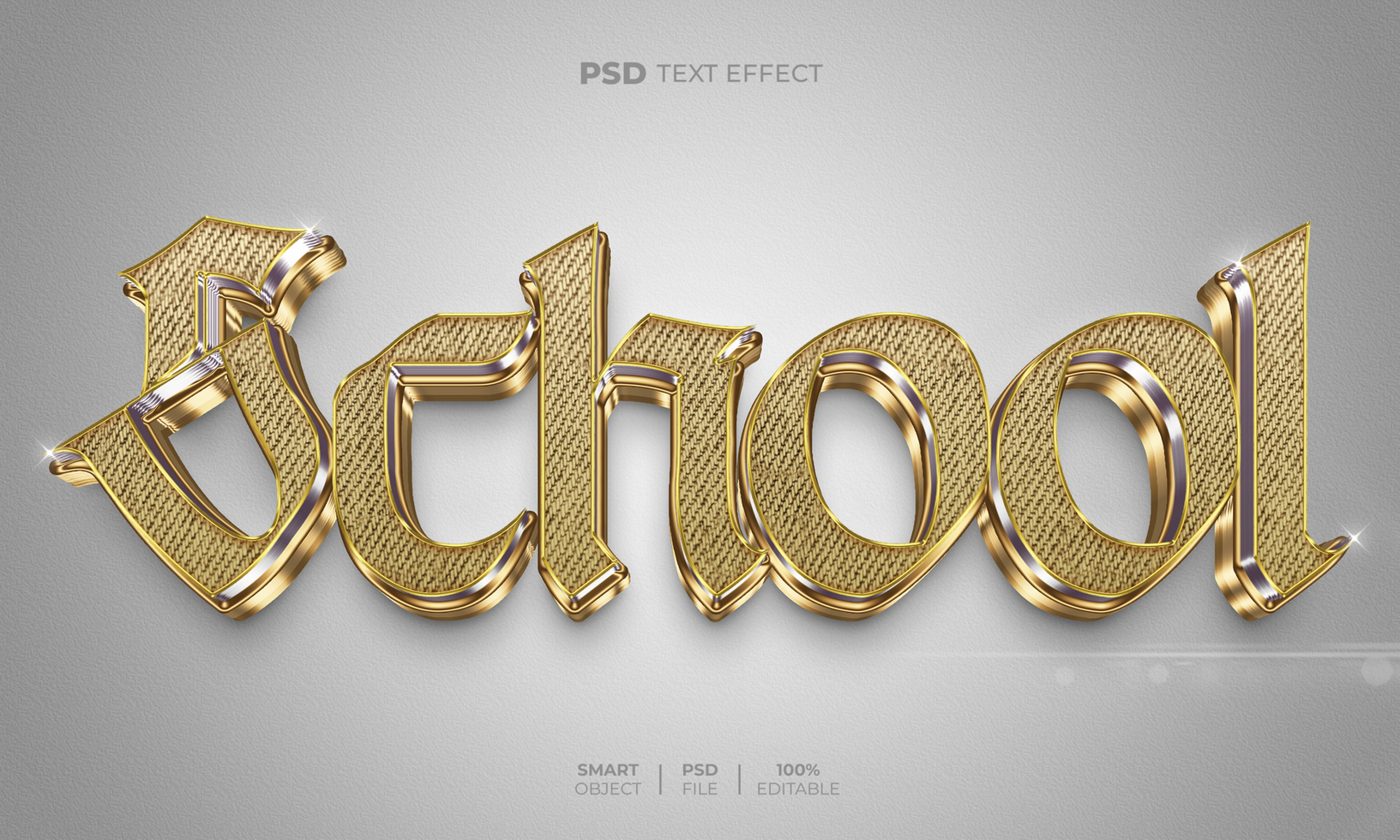 School 3D editable text effect psd