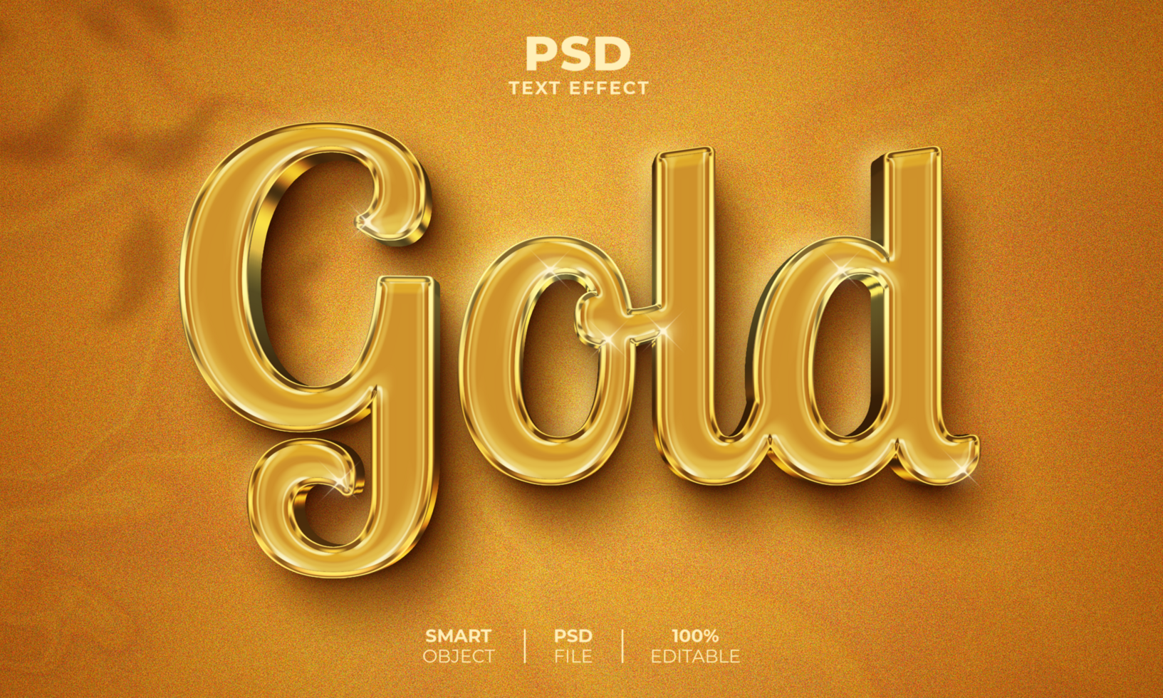 goud 3D bewerkbaar teksteffect psd