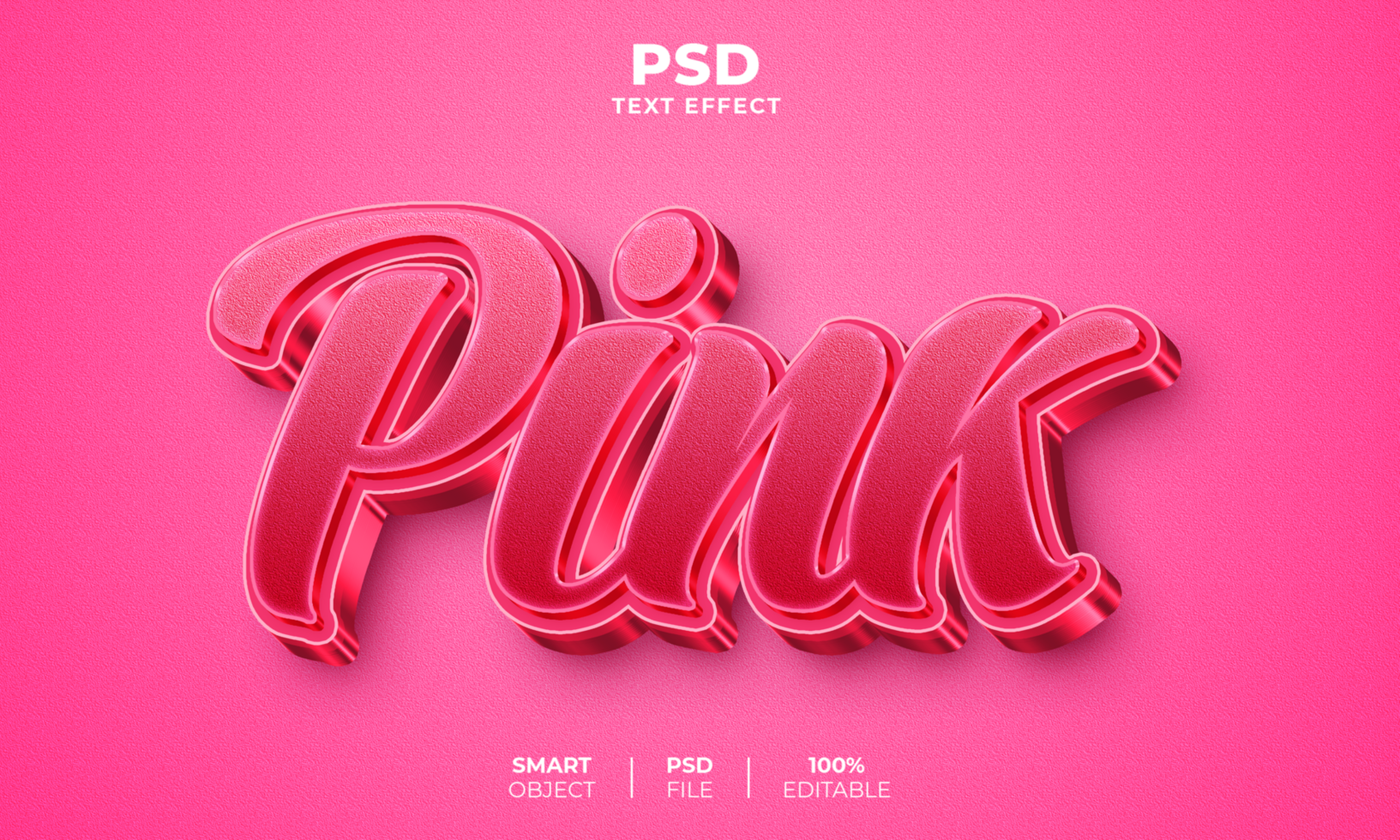 roze 3d bewerkbare tekst effect psd