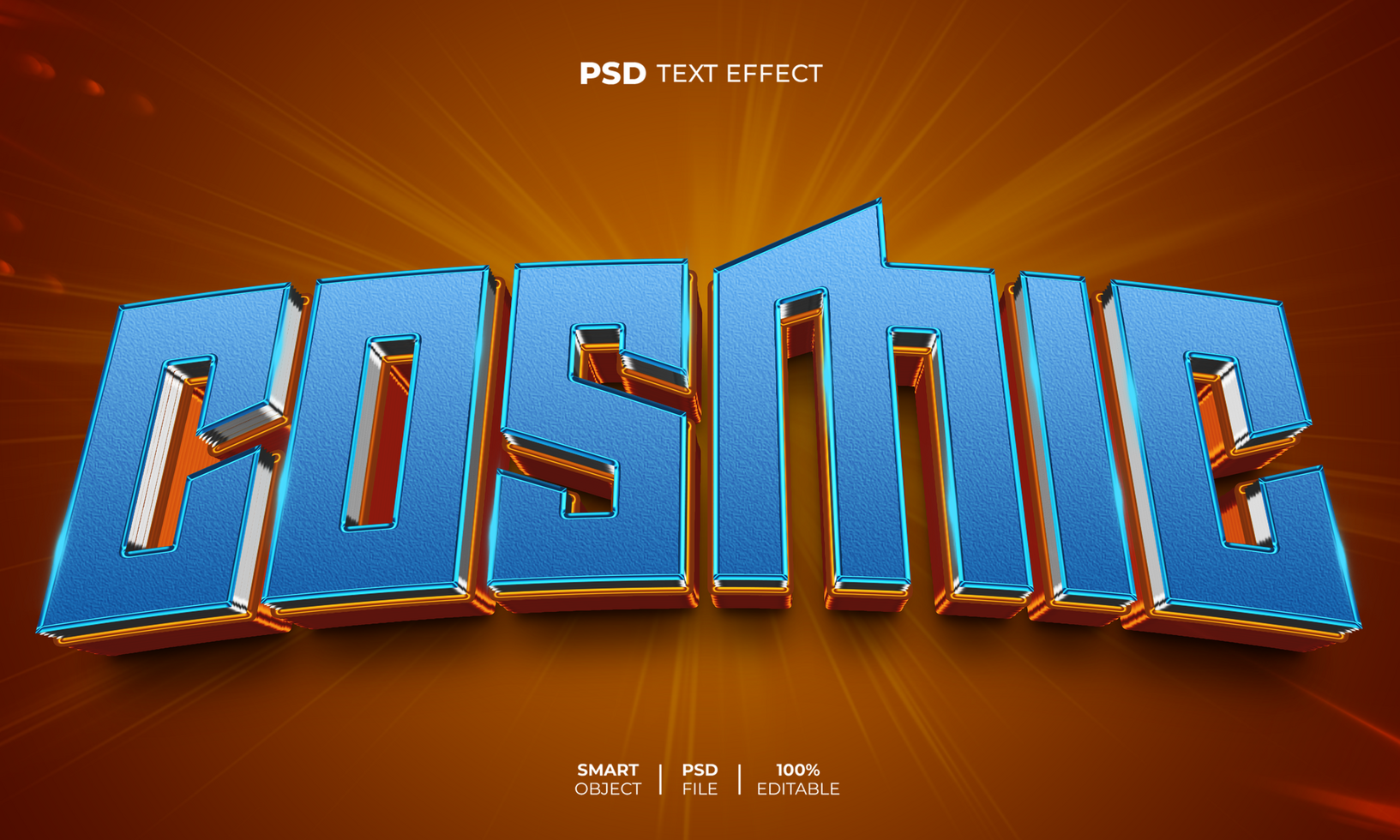 Cosmic 3D editable text effect psd