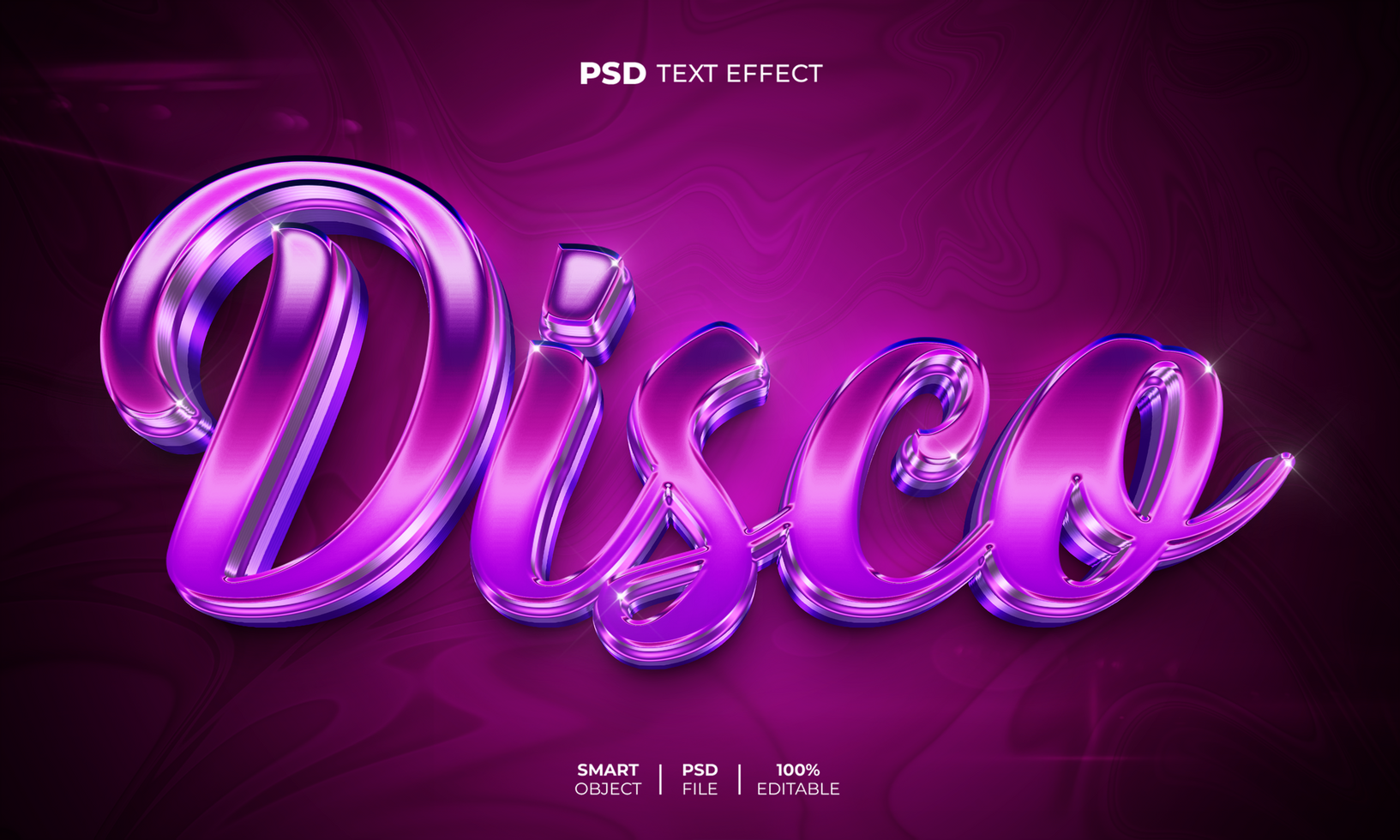 disco 3d bewerkbare tekst effect psd