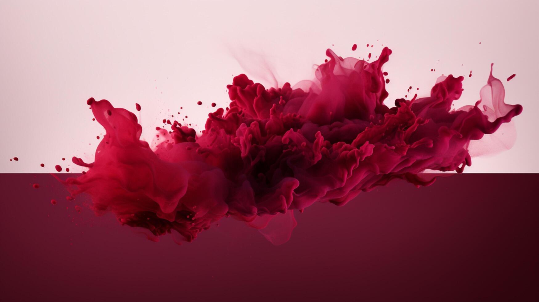 AI generated Maroon color splash background photo