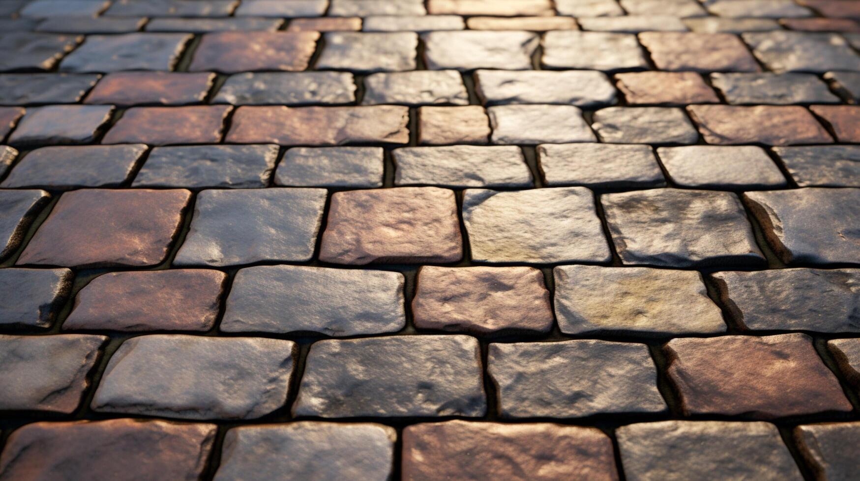 AI generated Paving Stone Textures background photo