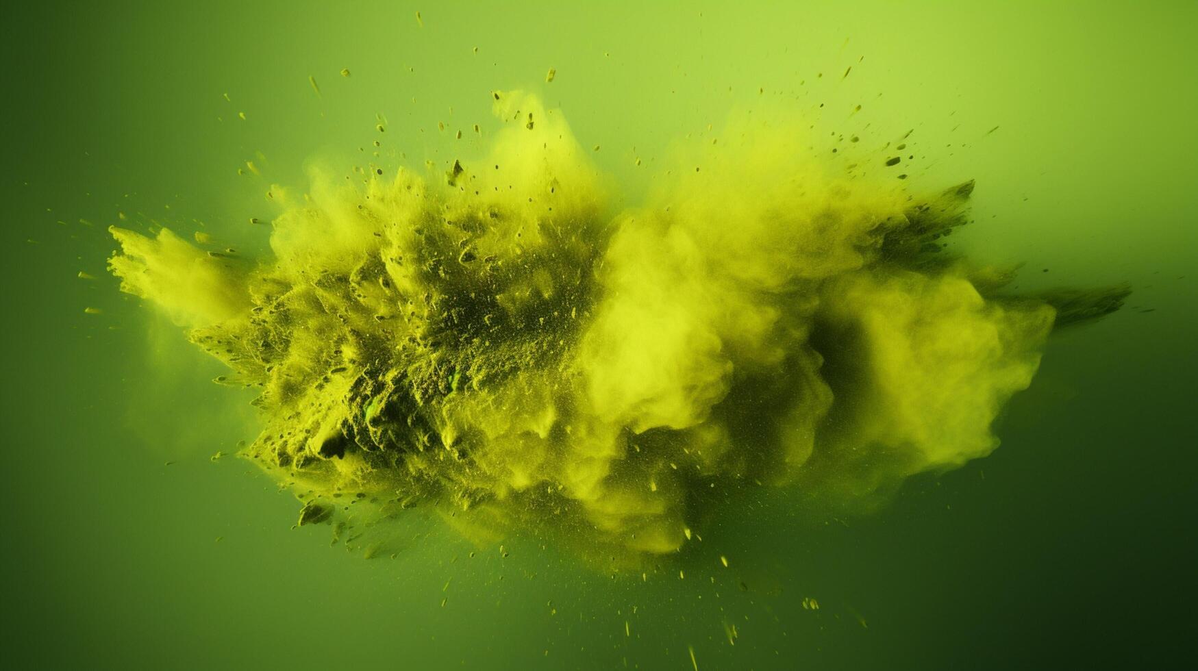 AI generated Olive color powder splash background photo