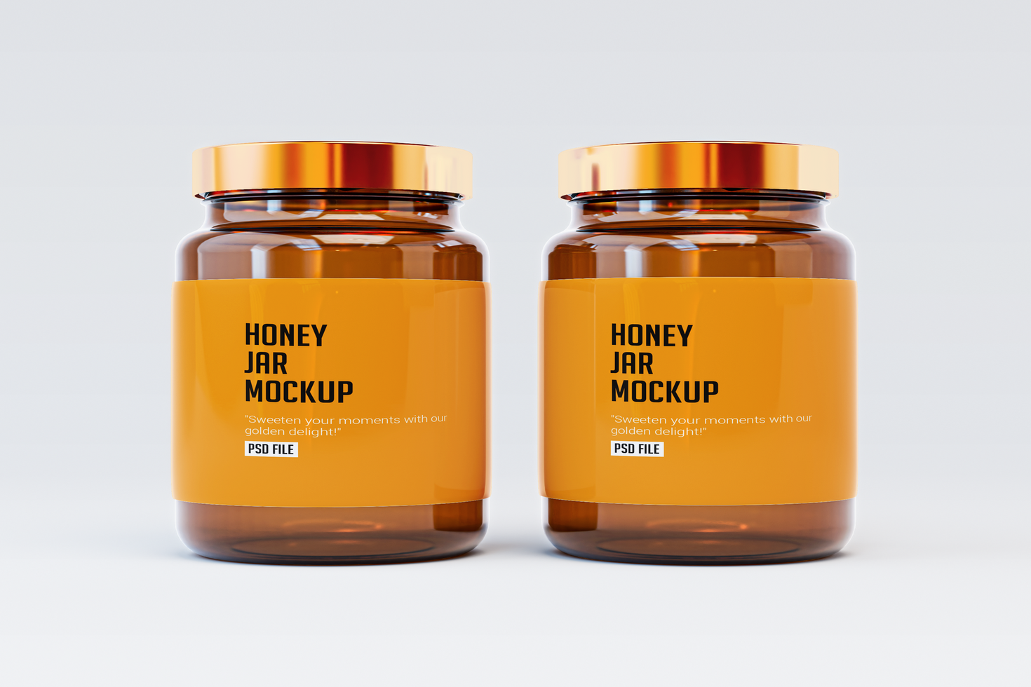 two jars of honey jar mockup psd