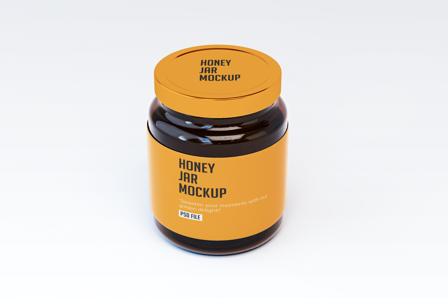 Honey jar mockup top view psd