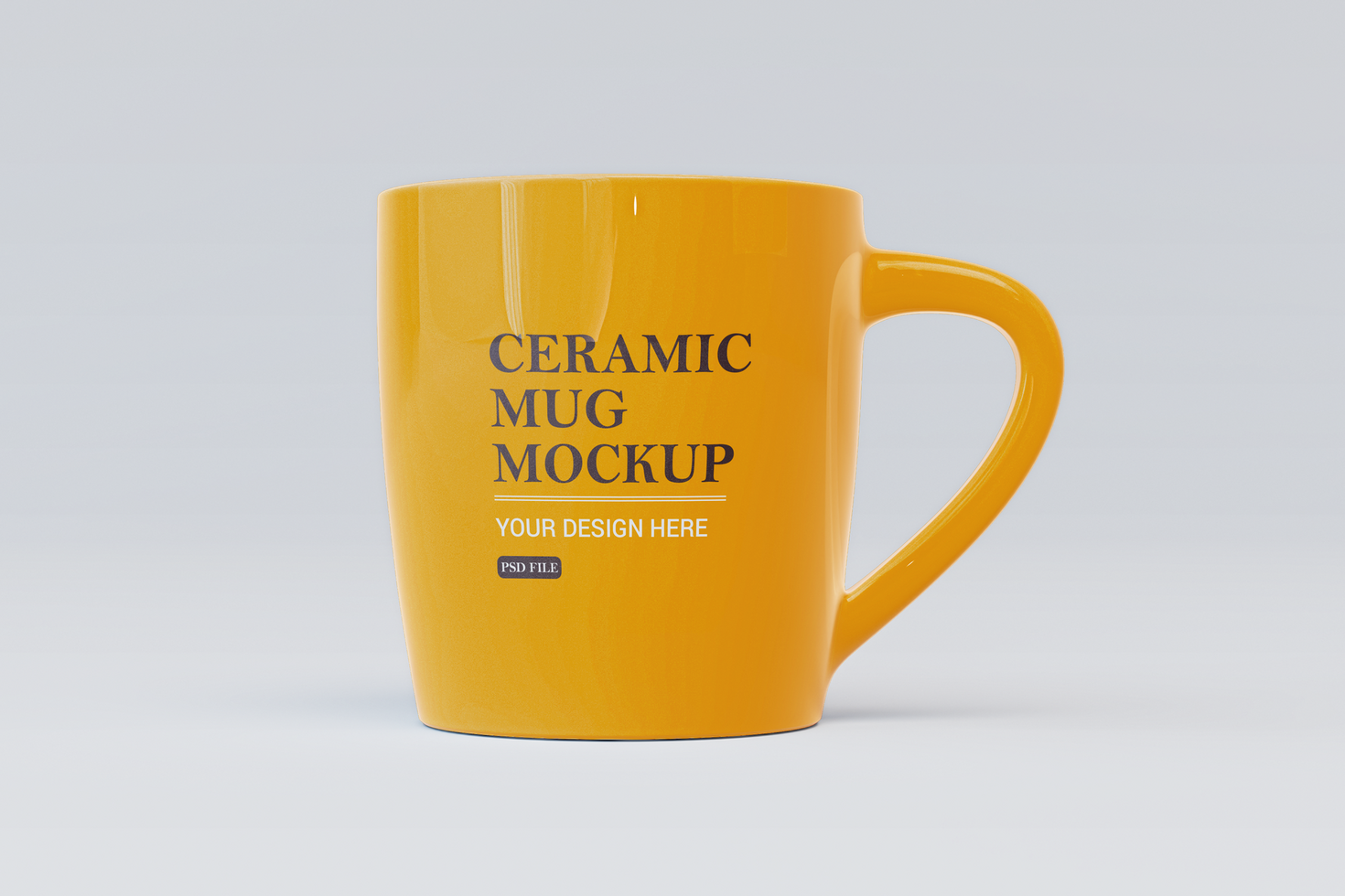 Ceramic mug mockup on a white background psd
