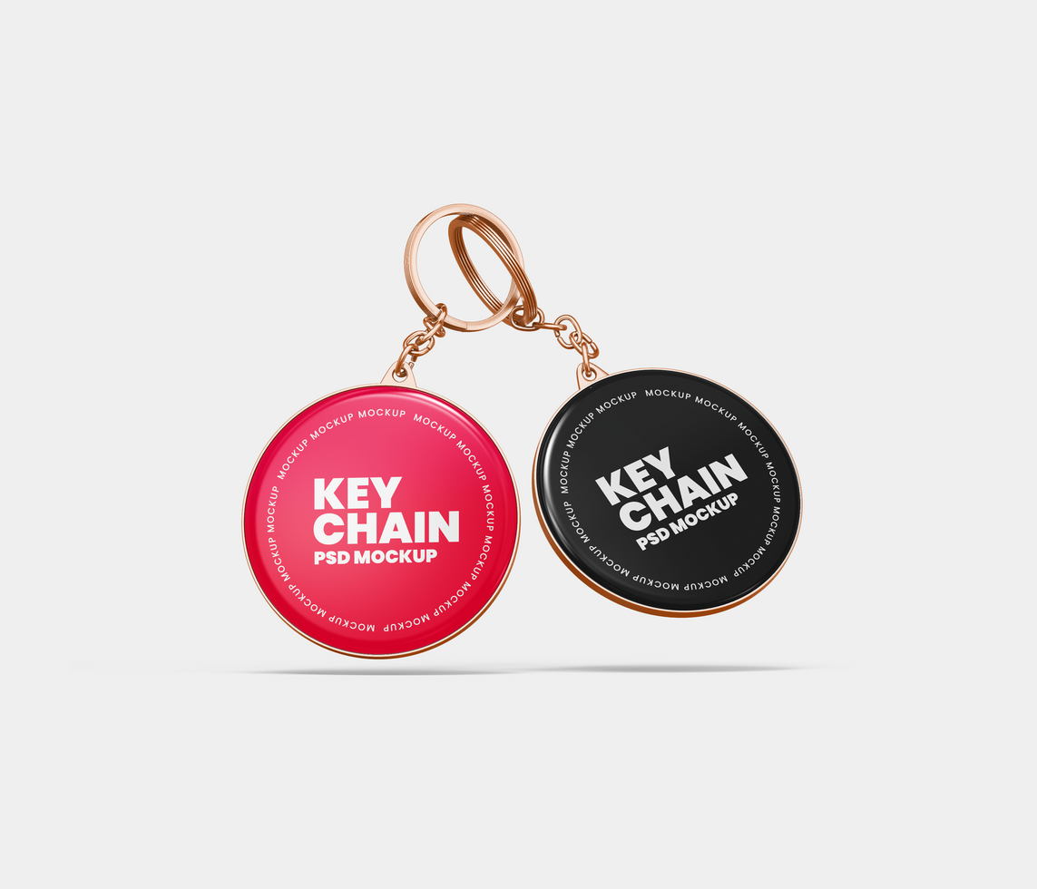 Two Keychain Mockup - PSD