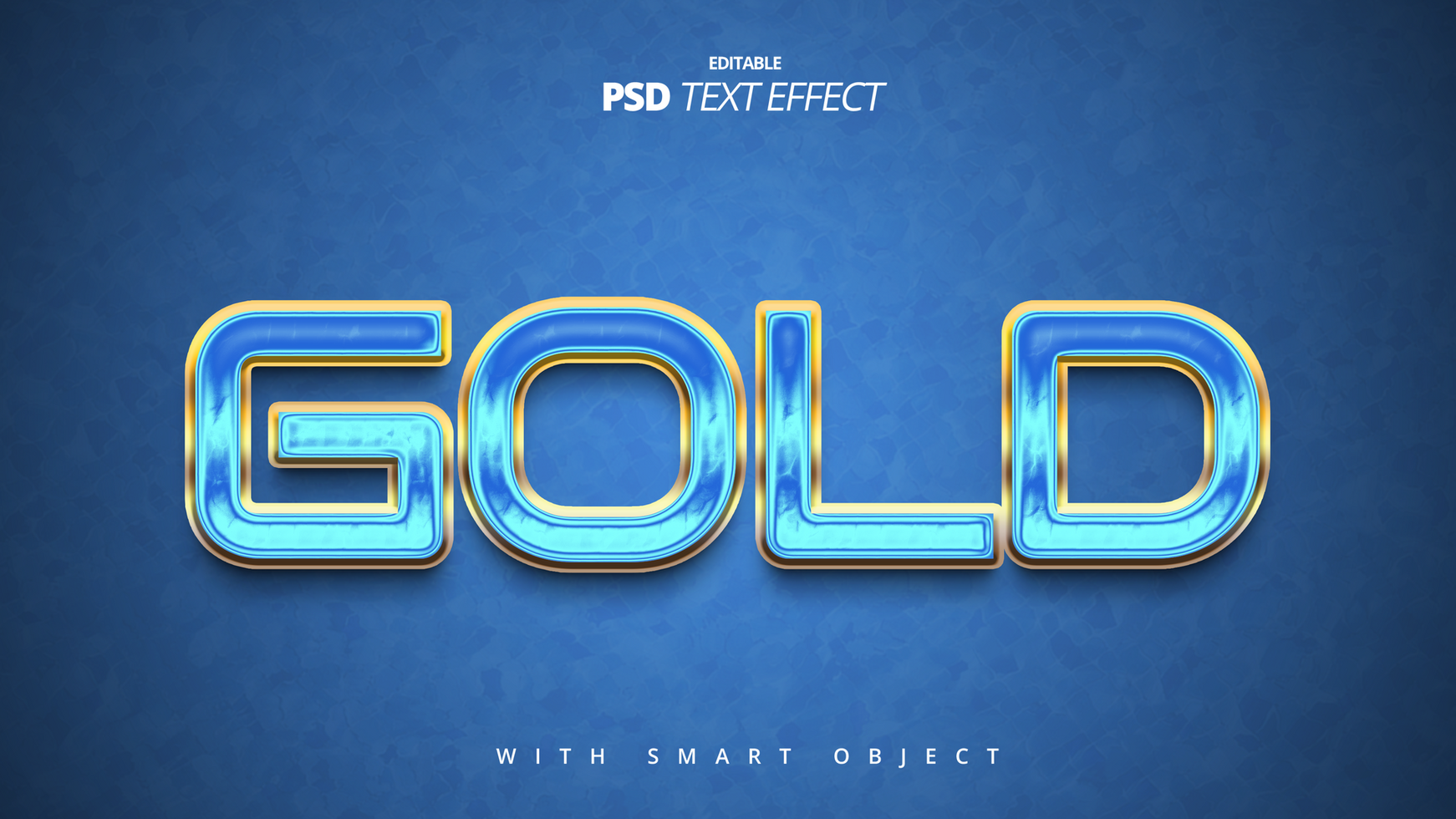 Shiny ice blue gold movie title text effect design psd