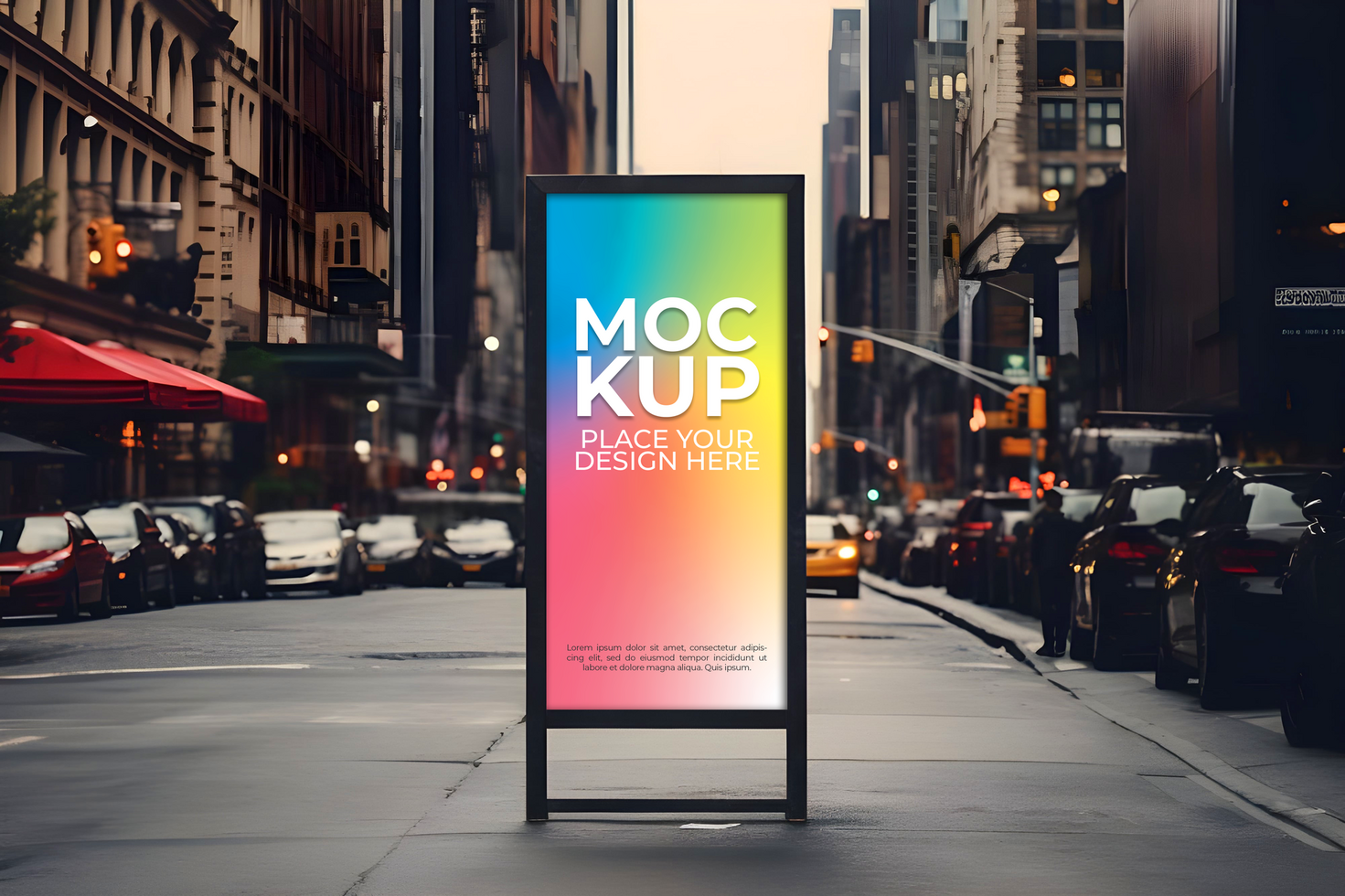 AI generated Blank Billboard Mockup in the City - Ai Generated psd