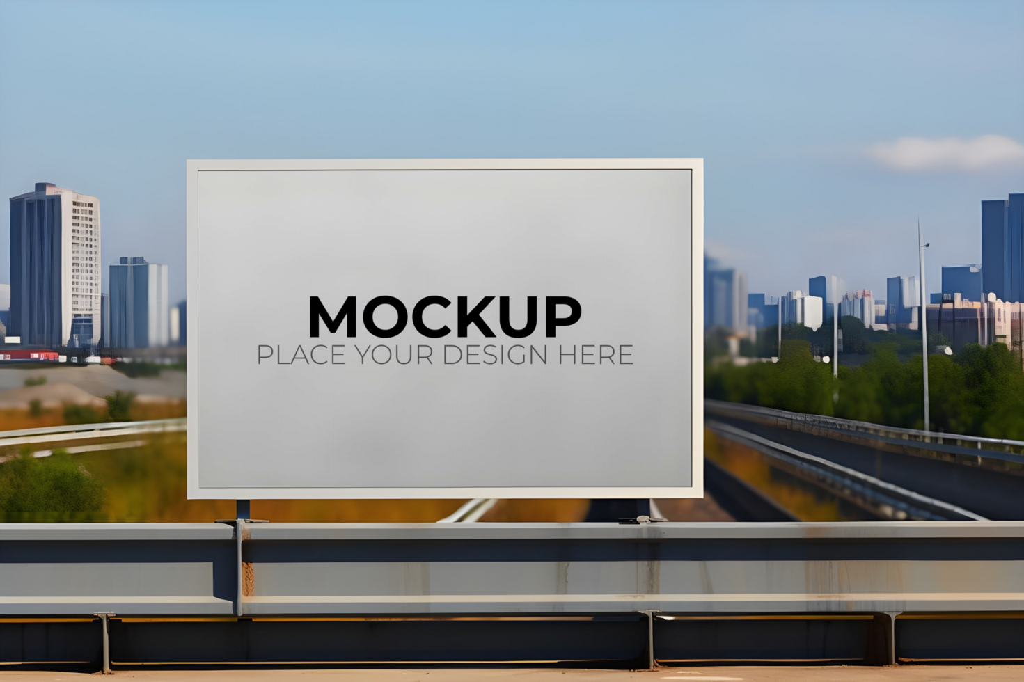 AI generated Blank Billboard Mockup in the City - Ai Generated psd