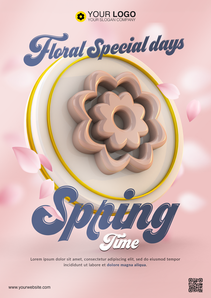 Spring time flyer floral special days psd