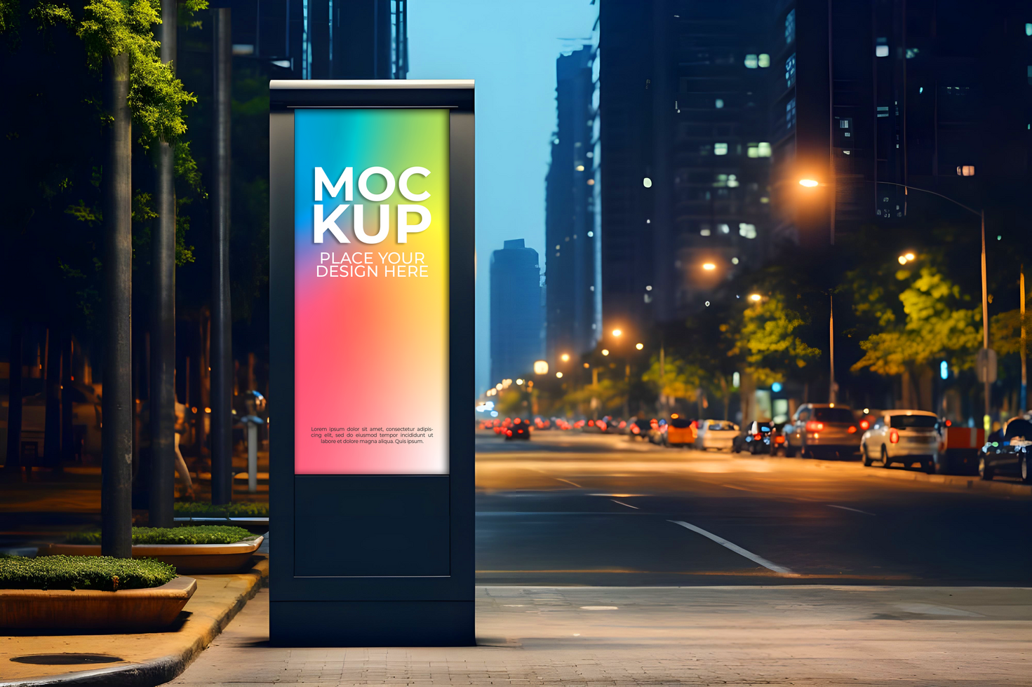 AI generated Blank Billboard Mockup in the City - Ai Generated psd