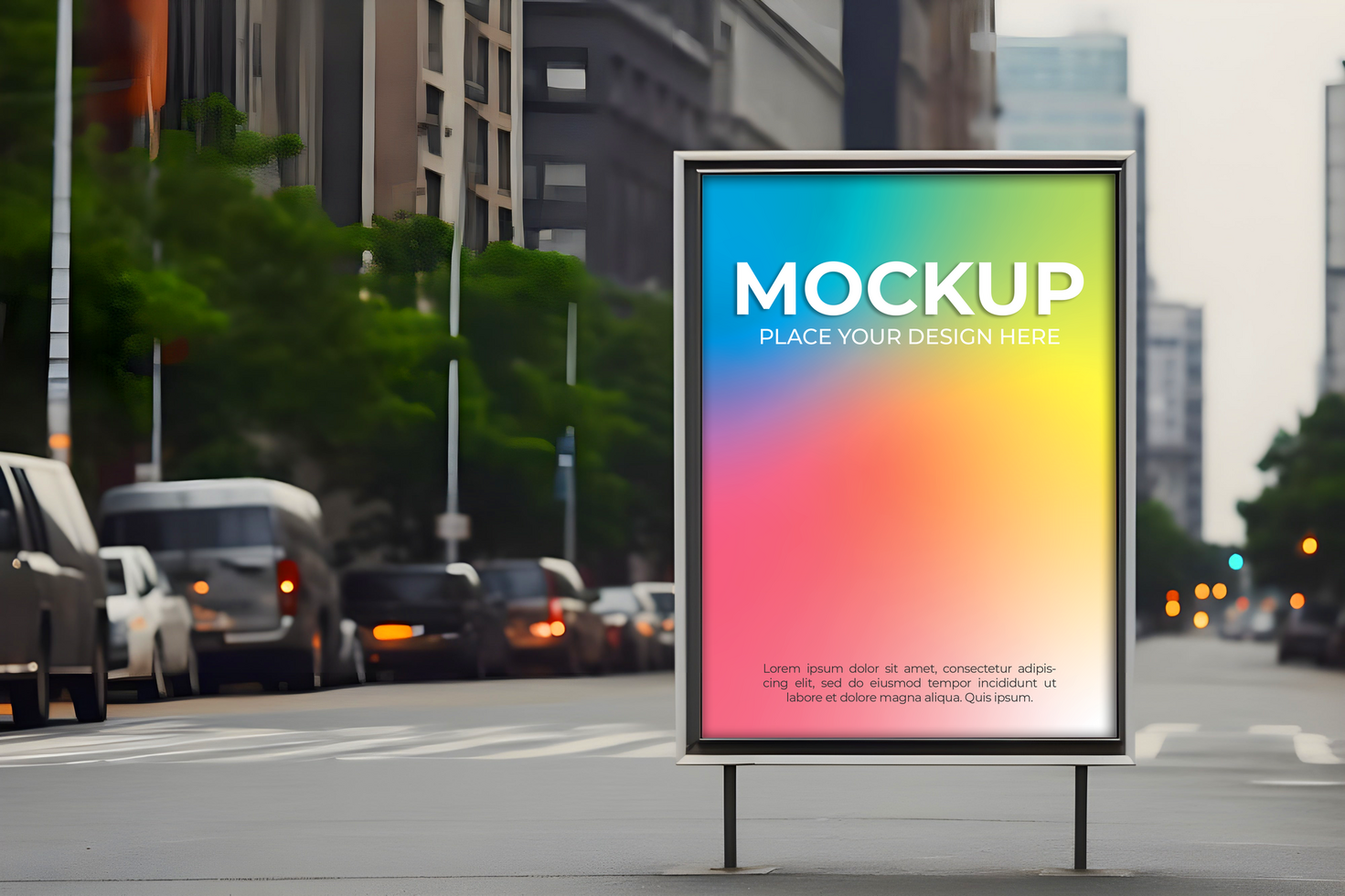 AI generated Blank Billboard Mockup in the City - Ai Generated psd