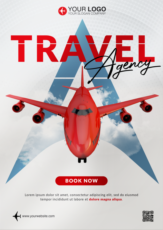 Travel agency poster template psd