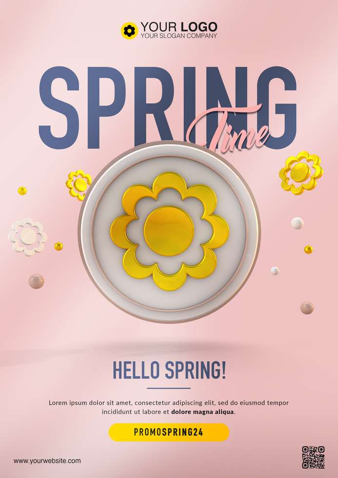 Spring time flyer template psd