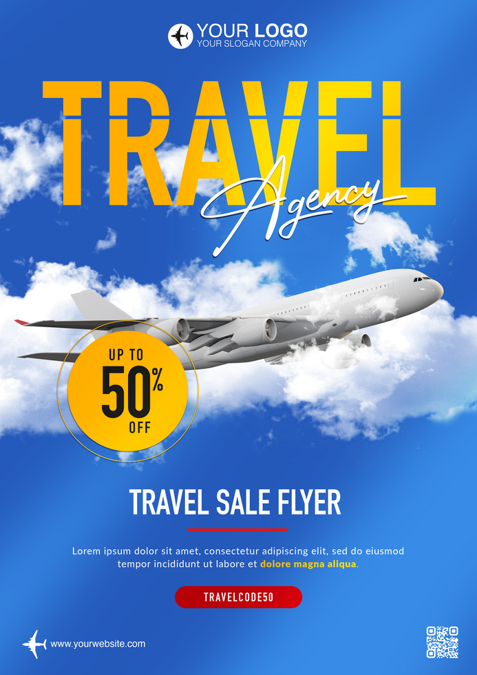 Travel sale flyer psd