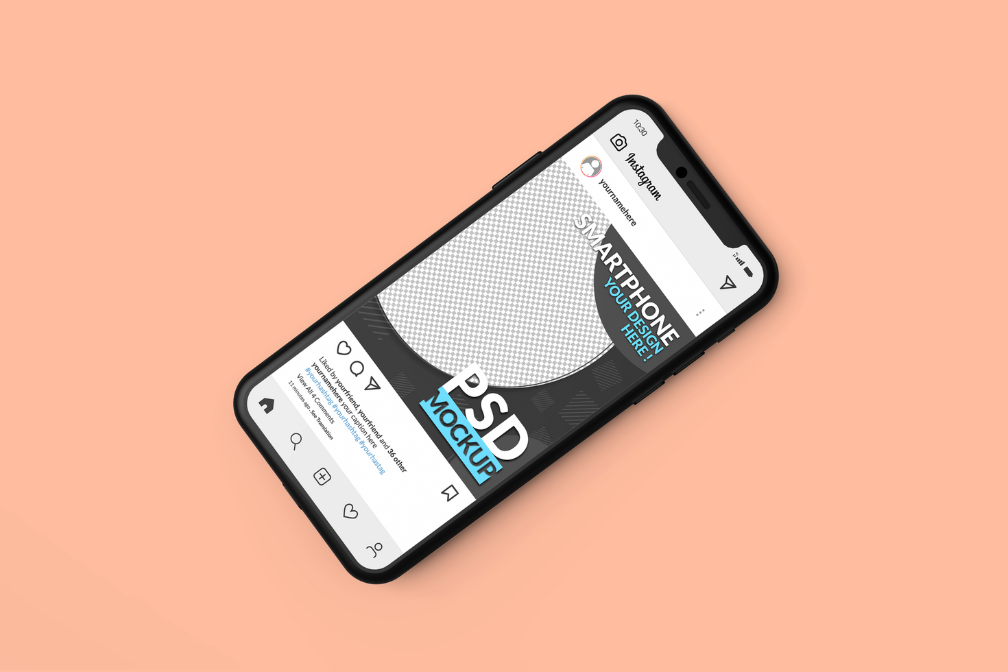 Instagram post template on smartphone mock ups Premium psd