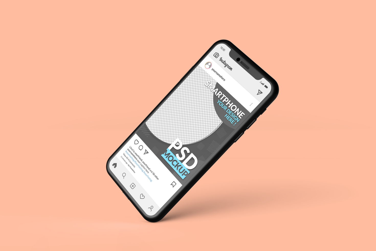 Instagram post template on smartphone mock ups Premium psd