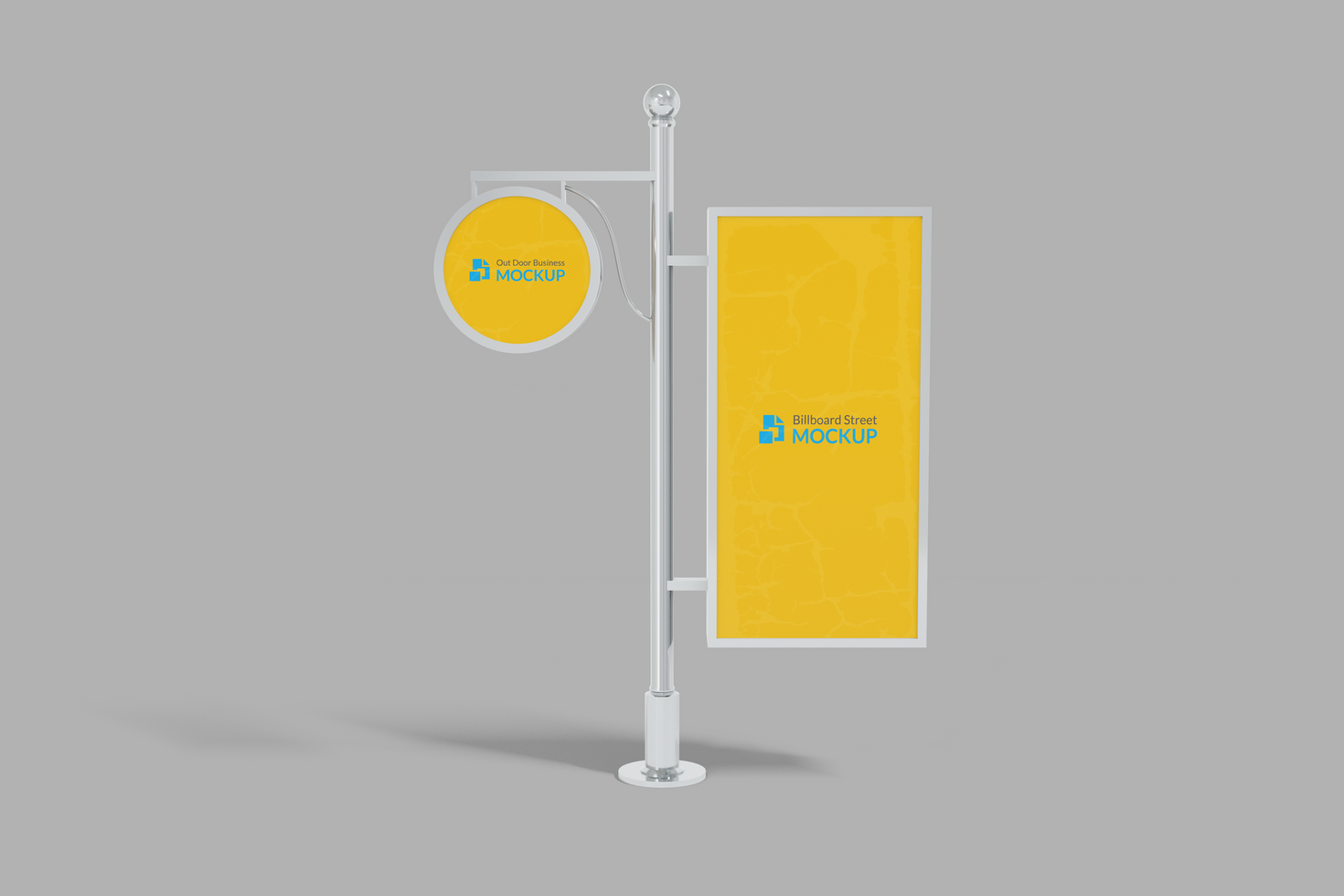 Logo mockup circle signboard and Billboard mockup with changeable background psd