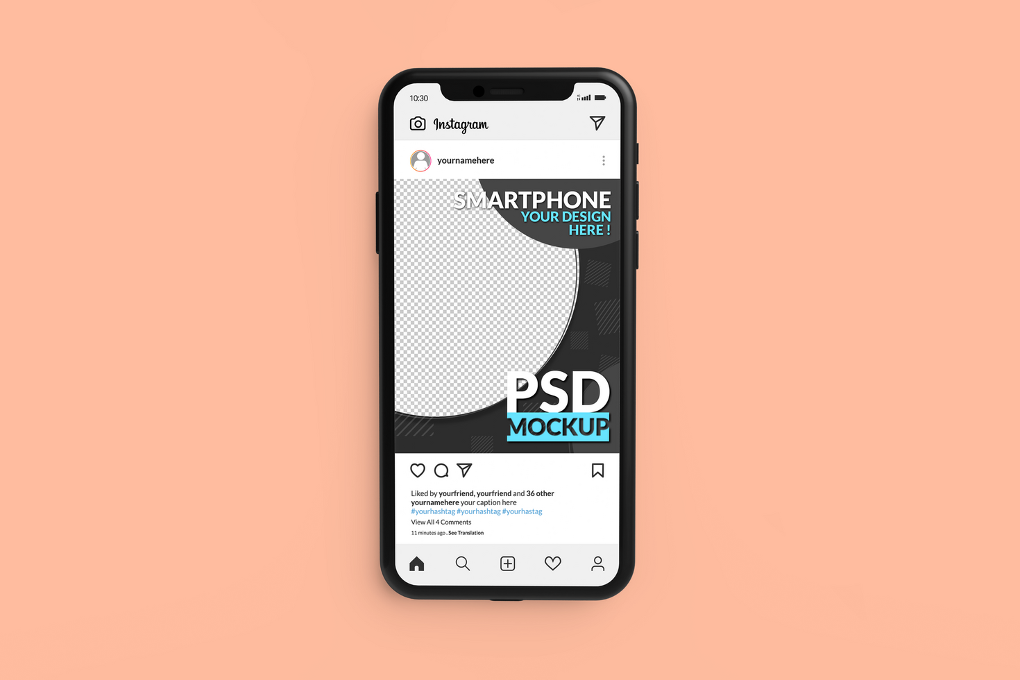 Instagram post template on smartphone mock ups Premium psd