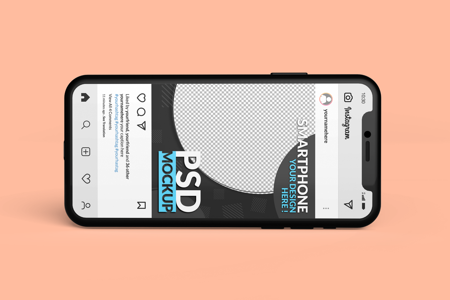 Instagram post template on smartphone mock ups Premium psd