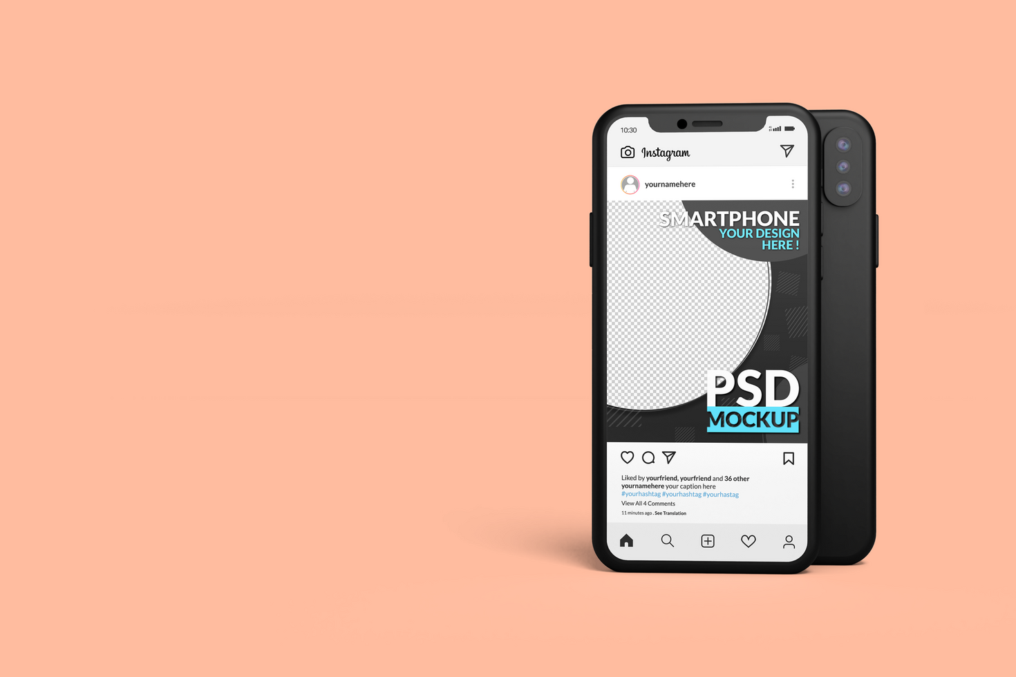 Instagram post template on smartphone mock ups Premium psd