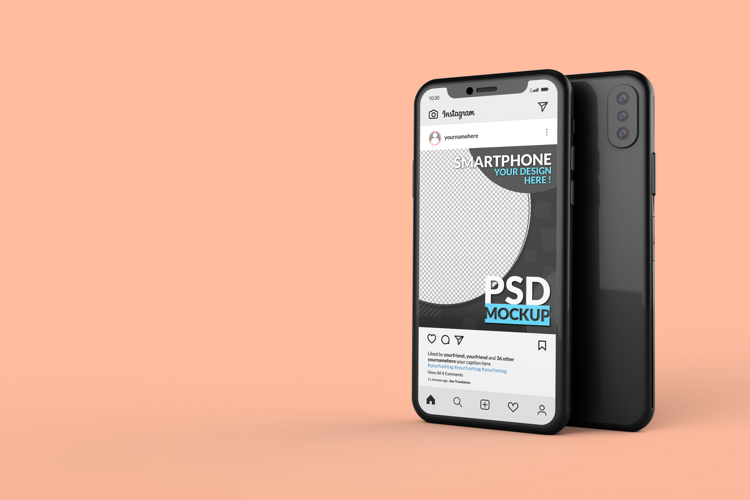 Instagram post template on smartphone mock ups Premium psd