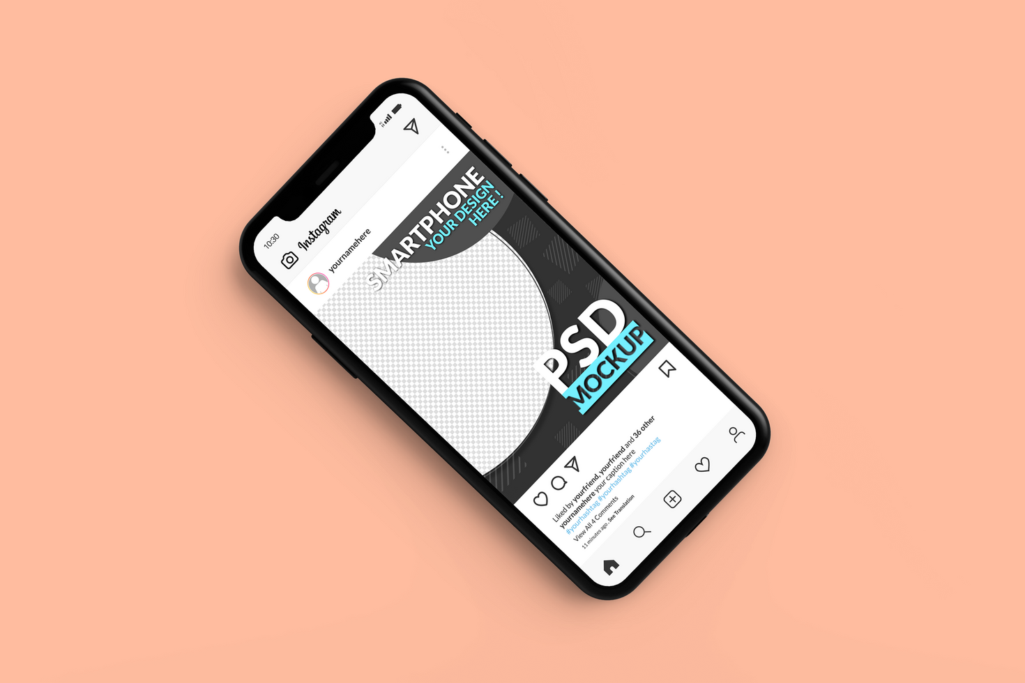 Instagram post template on smartphone mock ups Premium psd