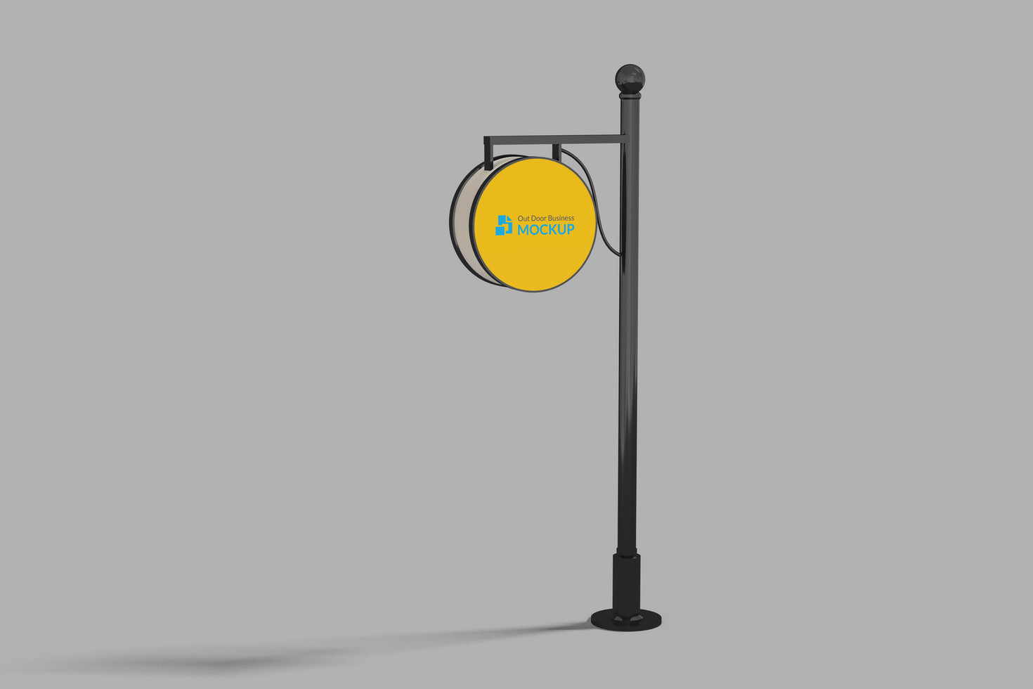 circle logo mockup hang sign with editable color in night environment psd