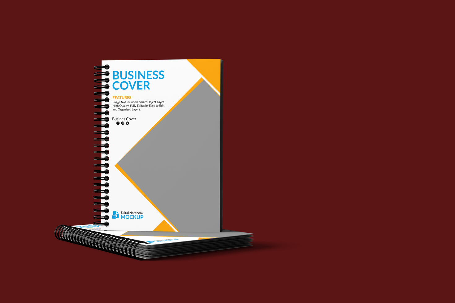 Spiral notebook mockup psd