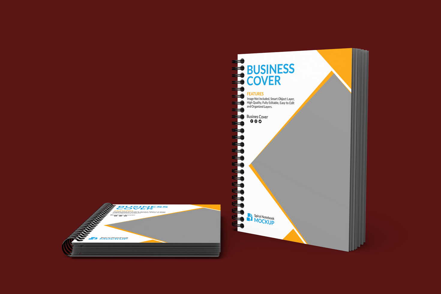 Spiral notebook mockup psd