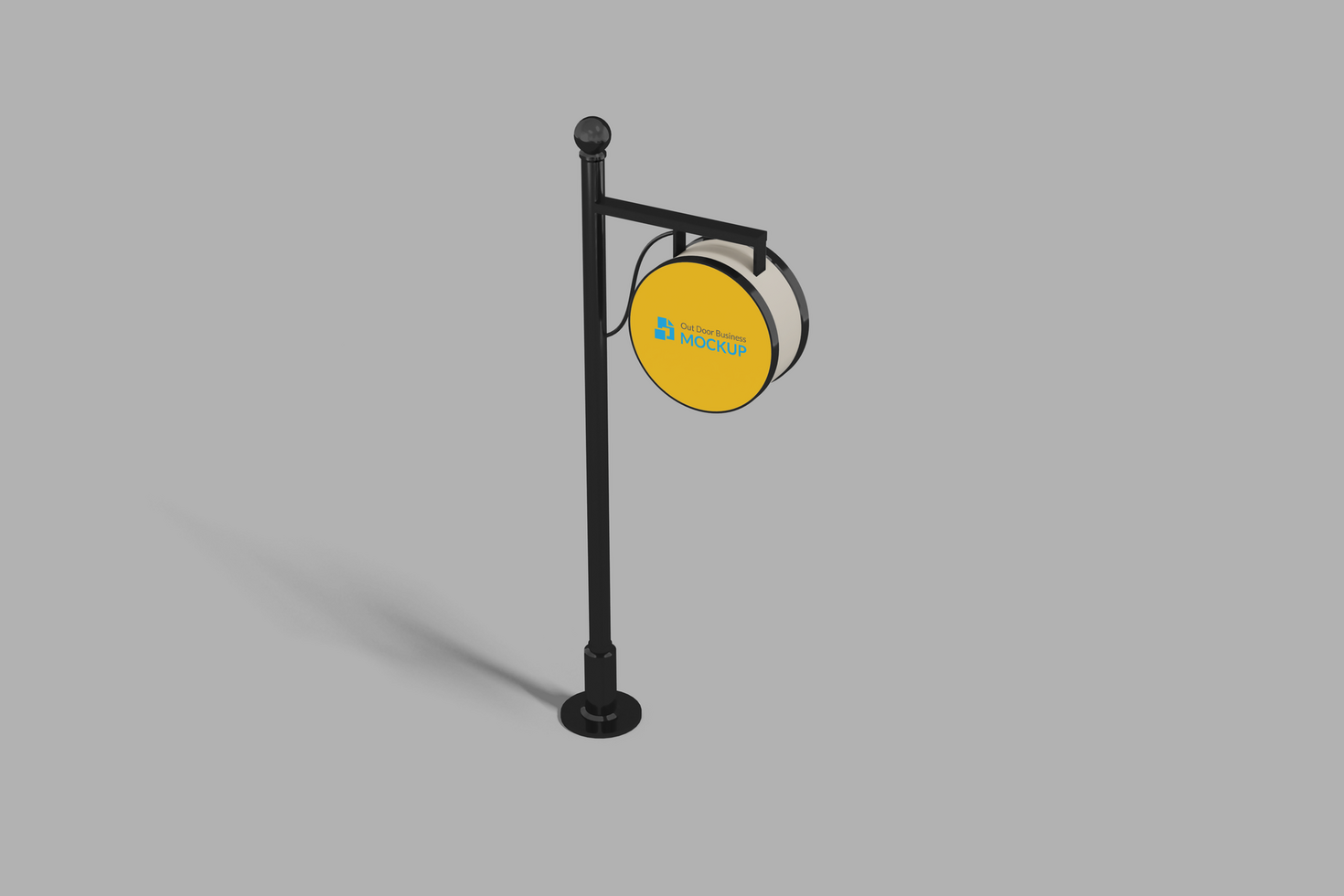 circle logo mockup hang sign with editable color in night environment psd