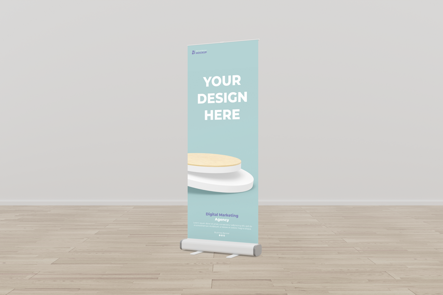 Roll up banner mockup display standee for presentation purpose psd