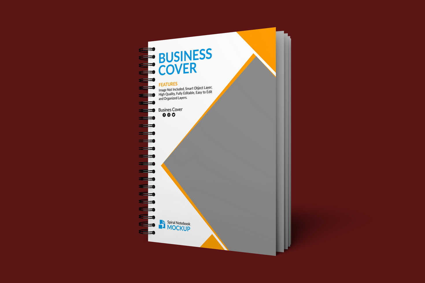 Spiral notebook mockup psd