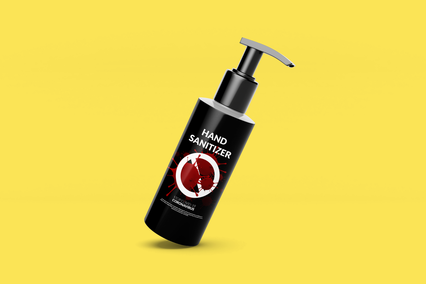 Bottle gel coronavirus realistic 3d rendering design psd