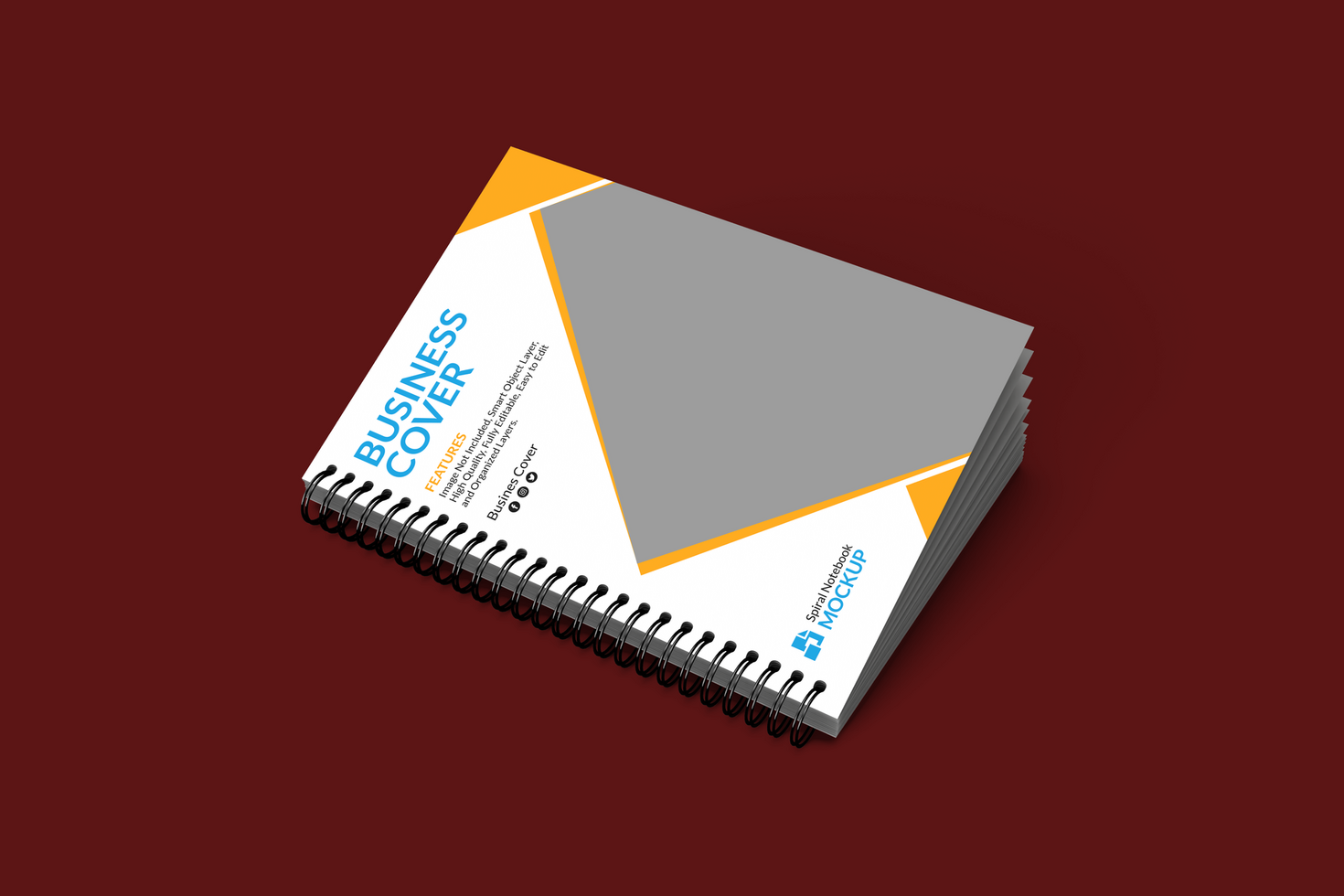 Spiral notebook mockup psd