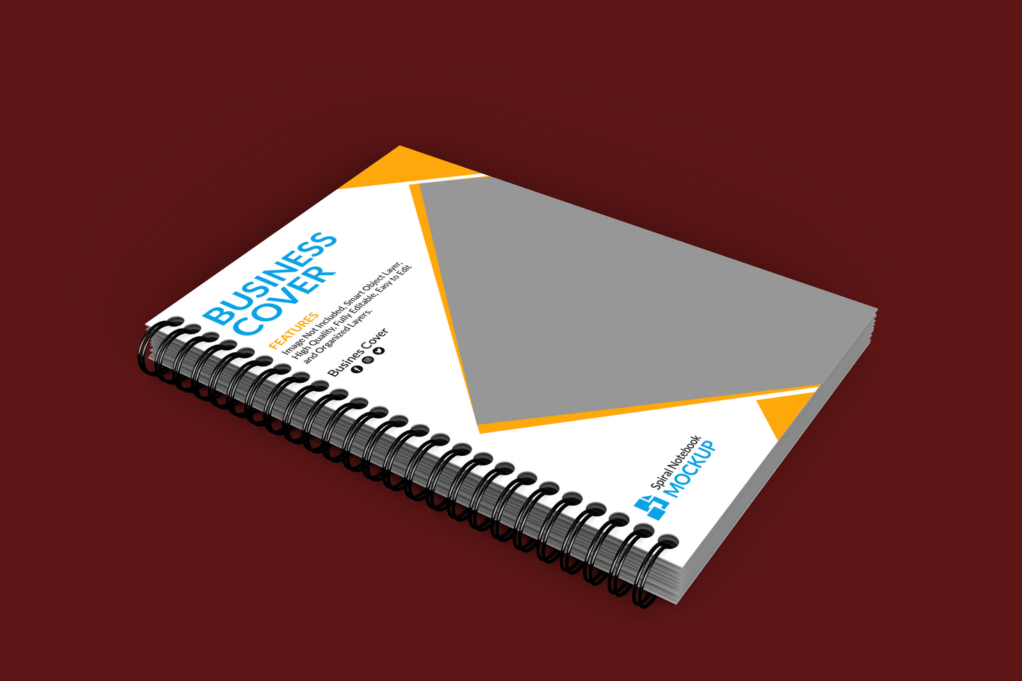 Spiral notebook mockup psd