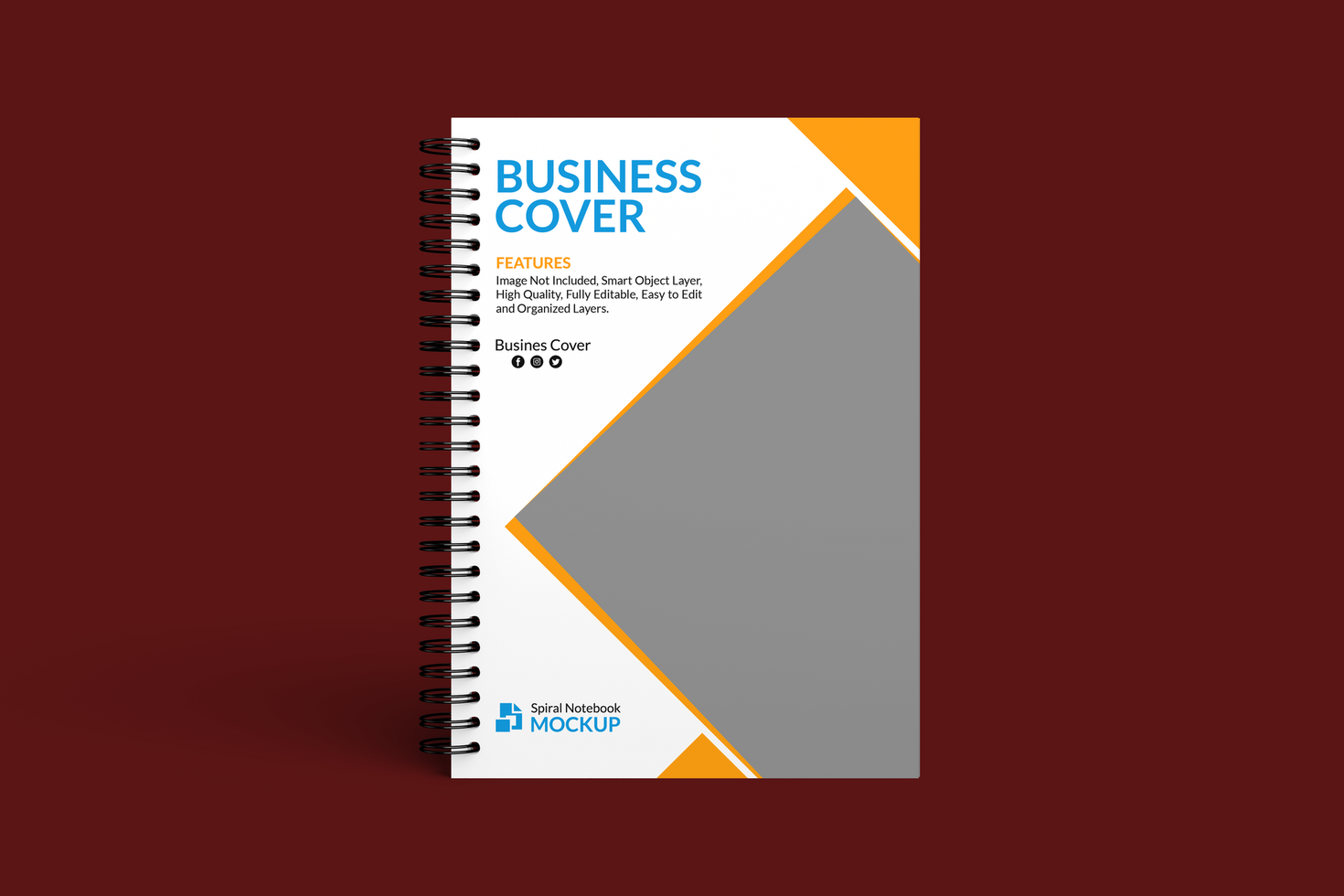 Spiral notebook mockup psd