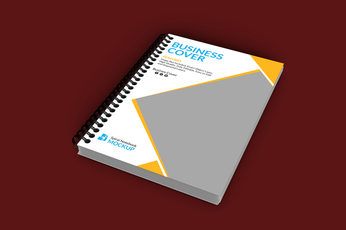 Spiral notebook mockup psd